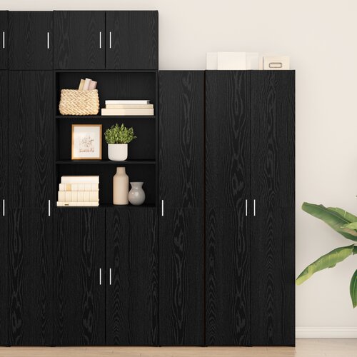 vidaXL Visoki ormar crni hrast 30x42.5x185 cm inženjerska drvena ploča Cijene