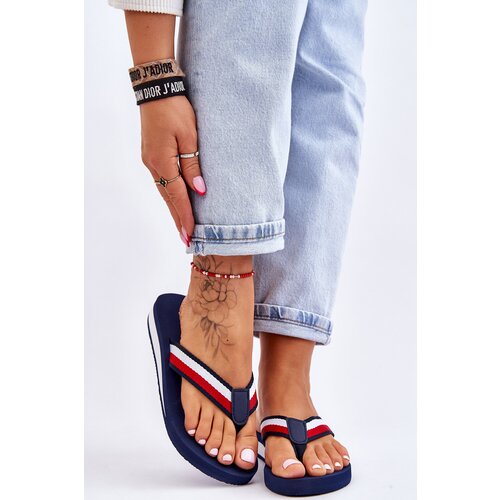 Big Star Platform Flip-flops LL274779 navy blue Slike