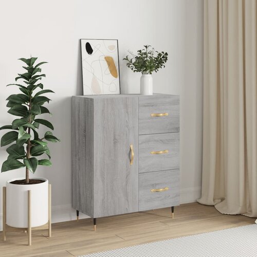 VidaXL Komoda siva sonoma 69,5x34x90 cm inženirski les Slike