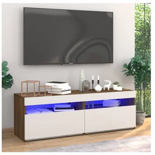  TV omarice z LED lučkami 2 kosa rjavi hrast 60x35x40 cm