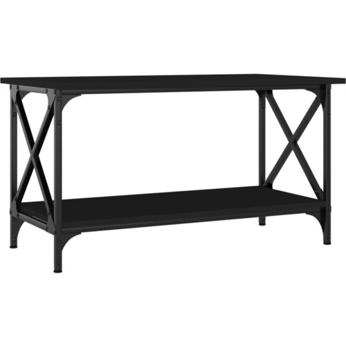Maison Chic Klubska mizica - kavna mizica - Nizka mizica črna 80x45x45 cm inženirski les in železo, (21755457) Cene