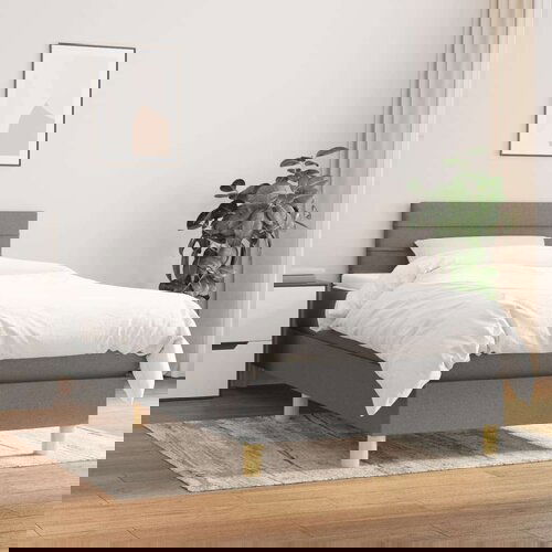  Box spring postelja z vzmetnico temno siva 100x200 cm blago, (20790847) Cene
