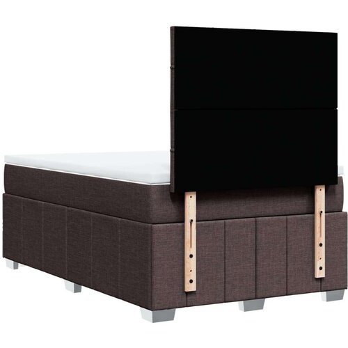 VidaXL Krevet box spring s madracem tamnosmeđi 120 x 190 cm od tkanine Slike