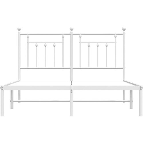  Metalni okvir za krevet s uzglavljem bijeli 150x200 cm Slike