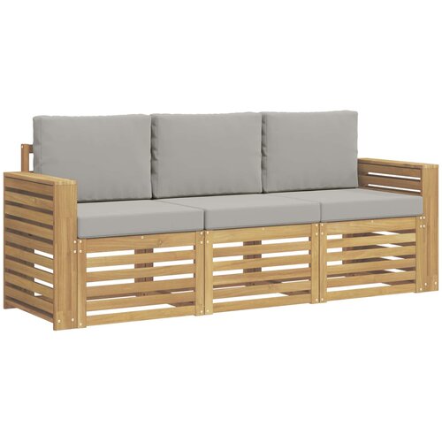  Setovi sofa 3 kom. Bijela i svjetlosiva Poliester Slike