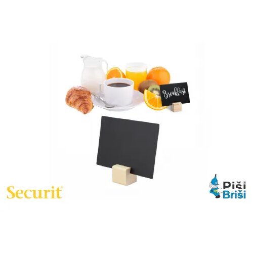 SECURIT etiketna STOJALA iz lesa za manj&amp;scaron;e KREDNE table ali listke TAGHLDTE Slike