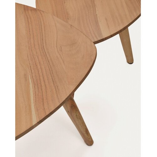 Kave Home Stranske mizice v kompletu 2 ks iz masivne akacije 60x61 cm Duvani &amp;ndash; Slike