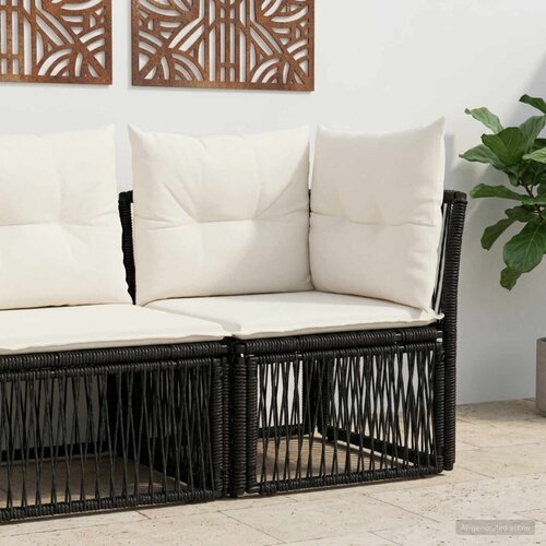  Kutna sofa Crna poliratan - Crna Kutna sofa Slike