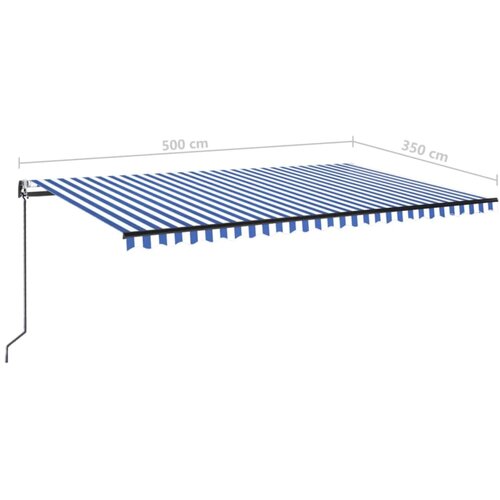  Automatska tenda sa senzorom LED 500x350 cm plavo-bijela Slike