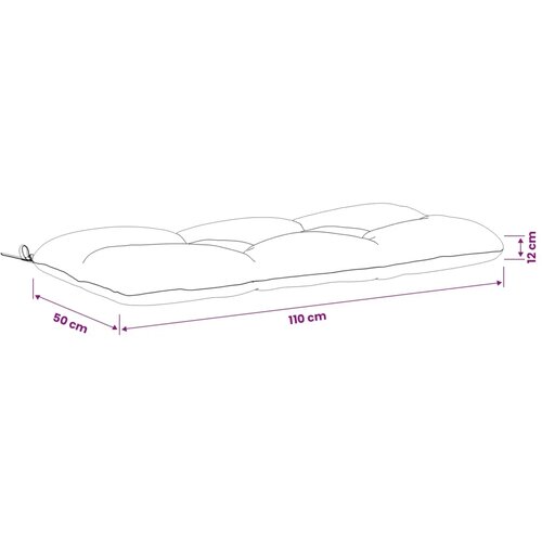  Jastučić za klupu VIANEN 100% poliester Siva 110 x 50 x 12 cm - Siva 110 x 50 x 12 cm Slike