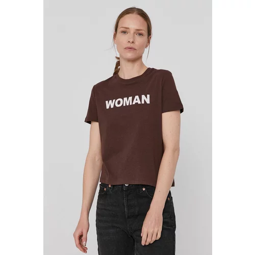 GAP T-shirt ženski, rjava barva