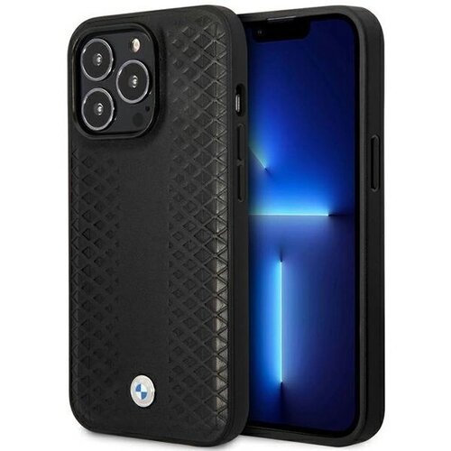 BMW USNJEN OVITEK Z DIAMANTNIM VZORECEM MAGSAFE ZA IPHONE 14 PRO MAX ČRN, (21897255) Cene