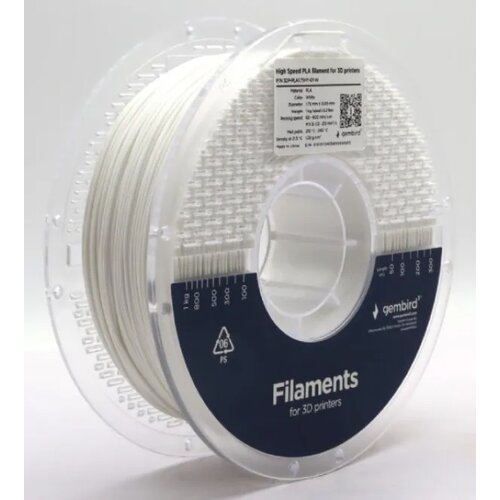 Gembird 3DP-PLA1.75HY-01-W pla filament velike brzine za 3D štampač 1.75mm, kotur 1KG white Cene