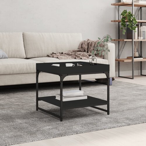 vidaXL Stolić za kavu crni 49 5 x 49 5 x 45 cm od konstruiranog drva Cijene