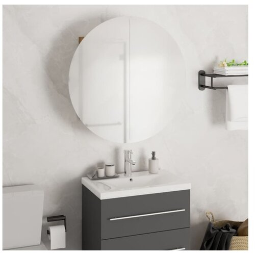  Kupaonski ormarić s okruglim ogledalom LED crni 47x47x17 5 cm Cijene