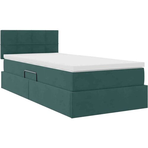  Krevet s prostorom za pohranu s LED-om Tamnozelena 90 x 200 cm Slike