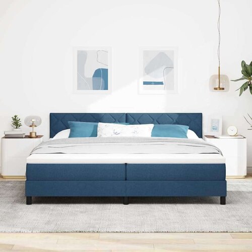 Box spring krevet s madracem Plava 200 x 200 cm tkanina Slike
