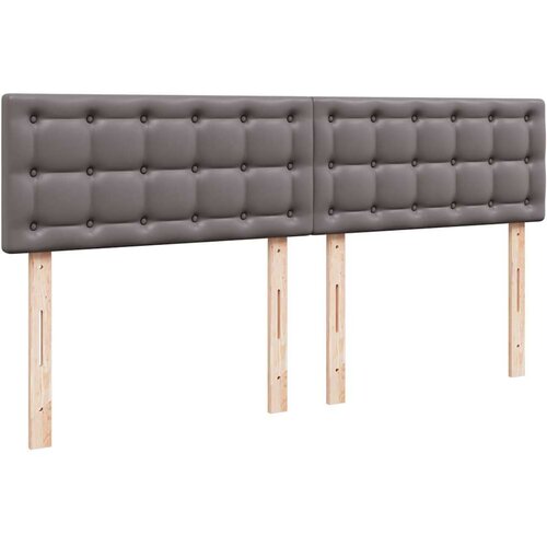 VidaXL otomanski okvir kreveta s madracima sivi 200x200cm umjetna koža Slike