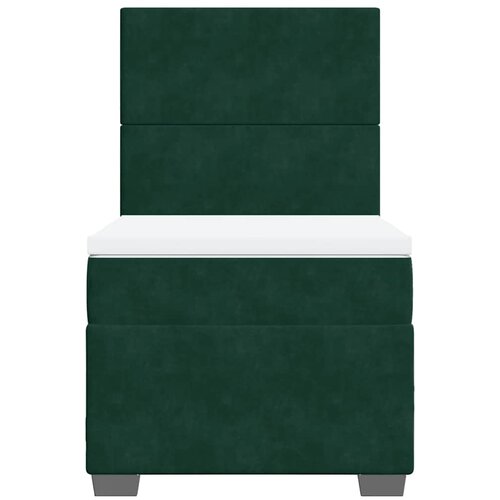 Box spring krevet s madracem tamnozeleni 90x190 cm bar&amp;scaron;unasti Slike