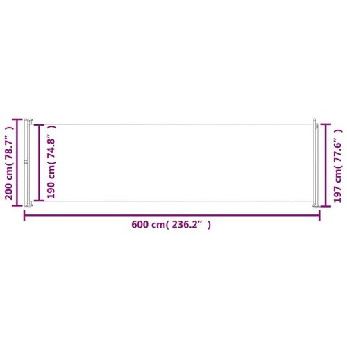  Uvlačiva bočna tenda za terasu 200 x 600 cm smeđa Slike