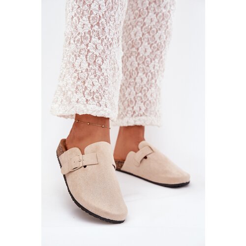 Boto Women&amp;#039;s Slippers and On Cork Platform With Buckle Light Beige Klarae Slike