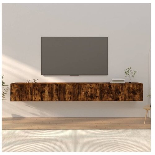  Stenska TV omarica 3 kosi dimljen hrast 100x34,5x40 cm Cene