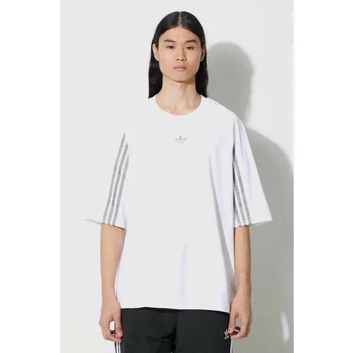 Adidas Bombažna kratka majica Fashion Raglan Cutline moška, bela barva, IT7446