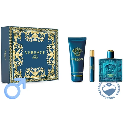 Versace Eros 100ml Parfum + Parfemska kupka i gel za tuširanje 150ml + 10ml Parfum