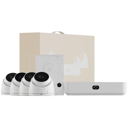 Ubiquiti UniFi UNVR-Instant-KIT-EU Compact Protect NVR Kit, includes (1) UniFi Protect NVR Instant with (4) G5 Turret Ultra cameras and (1) 1TB HDD, delivering an all-in-one solution for fast and effortless setup UNVR-INSTANT-KIT-EU Cene