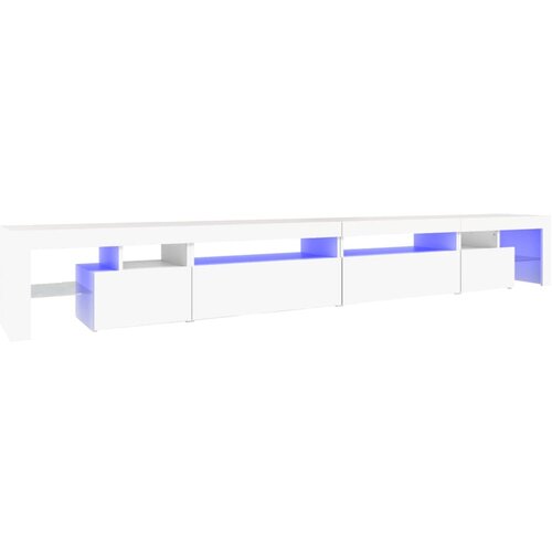 Maison Chic TV omarica - TV stojalo - Televizijska omarica z LED lučkami bela 290x36,5x40 cm, (21700808) Slike