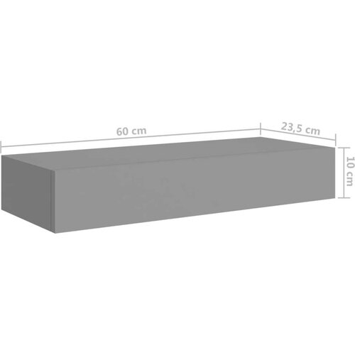  Polica s ladicom siva 60 x 23 5 x 10 cm MDF Slike