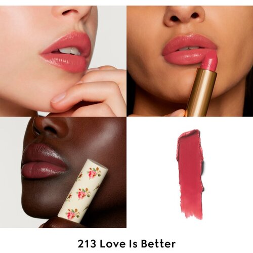 Gucci Beauty Rouge &amp;agrave; L&amp;egrave;vres Voile &amp;scaron;minka z ble&amp;scaron;čečim fini&amp;scaron;em odtenek 213 Love Is Better 3.5 g Slike
