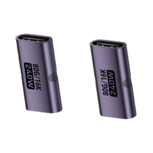 INF 240V2-17 Type-C ženski na ženski adapter (5 kosov) &mdash; 240W, 80Gbps, 16K Purple, (5000276832) Cene