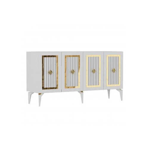 Woody Fashion Komoda Nora White Gold Slike