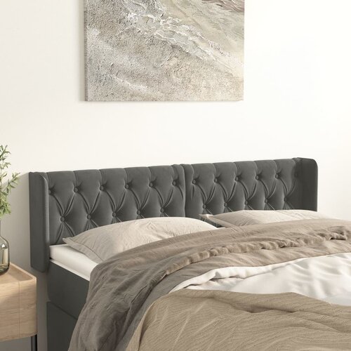  Uzglavlje s u&scaron;ima tamnosivo 163x16x78/88 cm bar&scaron;unasto Cijene