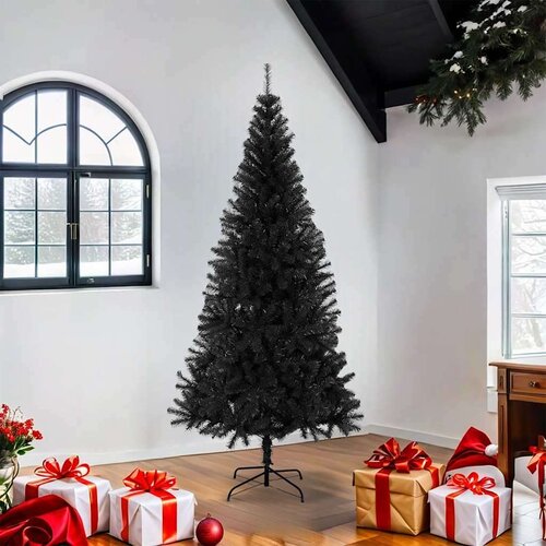 vidaXL umjetno božićno drvce sa stalkom crno 180 cm PVC Cene