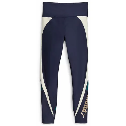 Puma Športne hlače ecru / marine / zlata / smaragd
