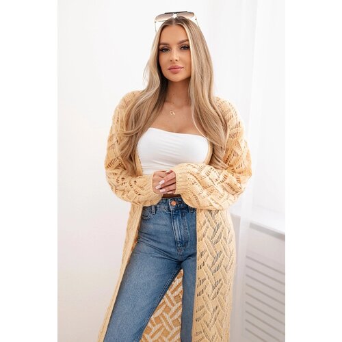Kesi Long cardigan Super KID Mohair peach Slike