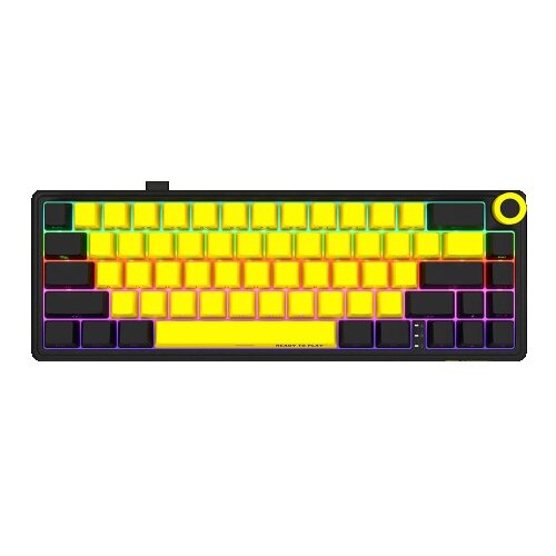 Lorgar Wireless mechanical gaming keyboard Pro, 2.4 GHz, Toxic Purple switches, black yellow ( LRG-KBP70MW-YL-US ) Cene