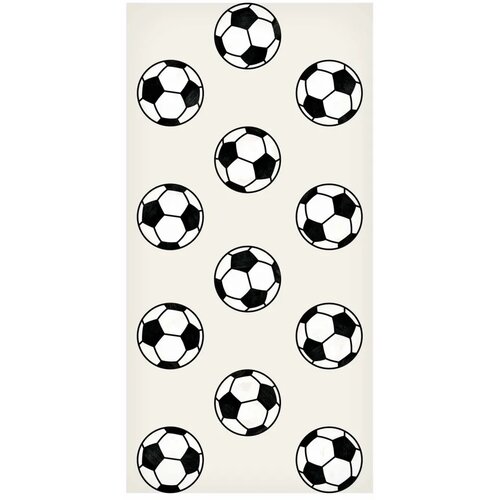  Tapeta - Soccer - Symmetrical black-and-white soccer balls on a beige background. 50x1000 Vodootporna Slike