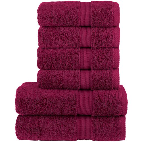 vidaXL Komplet brisač iz bombaža 6-delni SOLUND bordo 600 gsm, (21410107) Cene