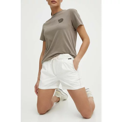 Napapijri Kratke hlače M-Aberdeen za žene, boja: bež, bez uzorka, visoki struk, NP0A4I51N1A1