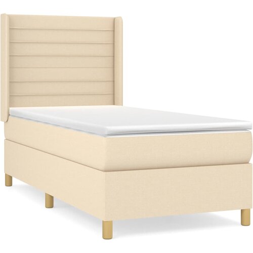 Maison Chic Box spring postelja - Vzmetna postelja z vzmetnico krem 90x200 cm blago SL1232, (21889326) Cene