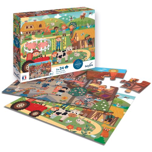 Sentosphere Puzzle 24 kosov x 2 Kmetija in mesto, (21337189) Cene