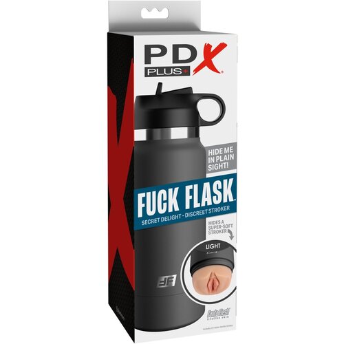 Pipedream PDX Plus Fuck Flask Secret Delight Discreet Stroker Grey Bottle Brown Slike