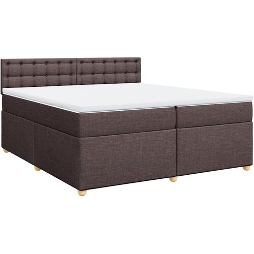 Maison Chic Box spring postelja - Vzmetna postelja z vzmetnico temno rjav 200x200 cm blago SL5150, (21903820) Cene