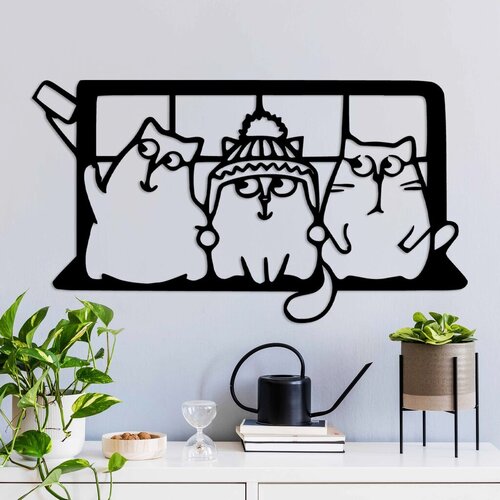 Wallity zidna dekoracija cat 7, 60 x 35 cm, crna Cene