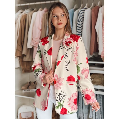 DStreet Marynarka damska one size oversize w kwiaty PETALISSA biała Cijene