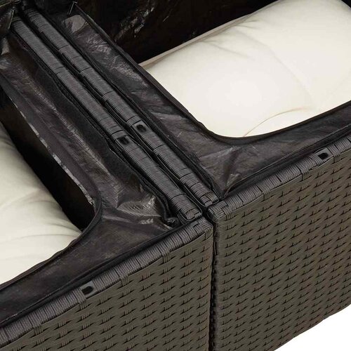  6-dijelni set vrtnih sofa s jastucima crni od poliratana Crna Slike