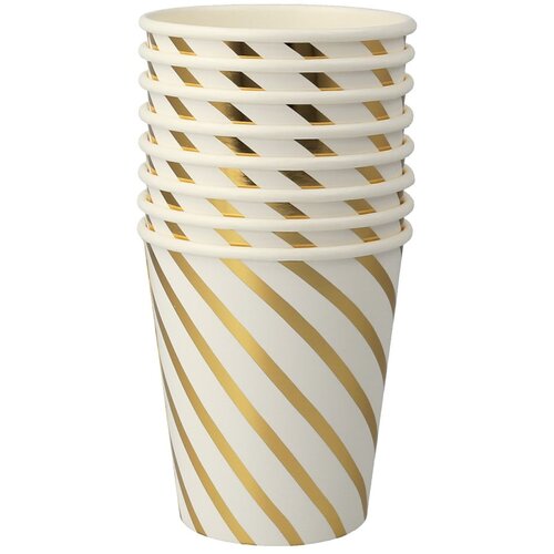 Meri Meri Papirnate jednokratne ča&amp;scaron;e u setu 8 kom Gold Swirl &amp;ndash; Slike
